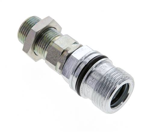 Acero DN 10 Acoplamiento hidráulico Enchufe 12 mm S Anillo de compresión Mampara ISO 14541/8434-1 D M28 x 2