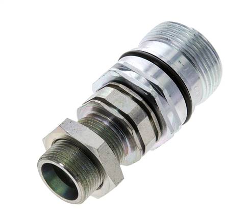 Acero DN 12.5 Acoplamiento hidráulico Enchufe 16 mm S Anillo de compresión Mampara ISO 14541/8434-1 D M36 x 2