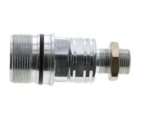 Acero DN 20 Acoplamiento hidráulico Enchufe 14 mm S Anillo de compresión Mampara ISO 14541/8434-1 D M42 x 2