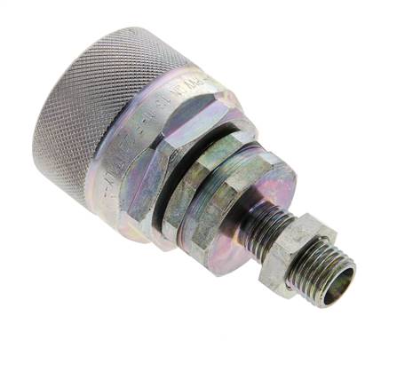 Acero DN 12.5 Acoplamiento hidráulico Tapón 8 mm L Anillo de compresión Mampara ISO 14541/8434-1 D M36 x 2