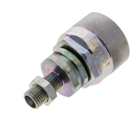 Acero DN 12.5 Acoplamiento hidráulico Tapón 8 mm L Anillo de compresión Mampara ISO 14541/8434-1 D M36 x 2