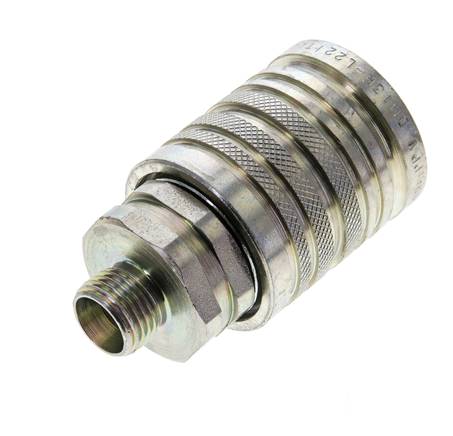 Acero DN 12.5 Acoplamiento hidráulico Enchufe 10 mm L Anillo de compresión ISO 7241-1 A/8434-1 D 20.5mm