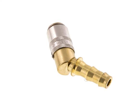 Latón DN 6 Enchufe de anclaje del molde 9,5 mm Protección de desbloqueo de la manguera 45 grados
