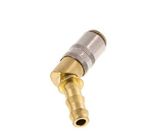 Latón DN 6 Enchufe de anclaje del molde 9,5 mm Protección de desbloqueo de la manguera 45 grados