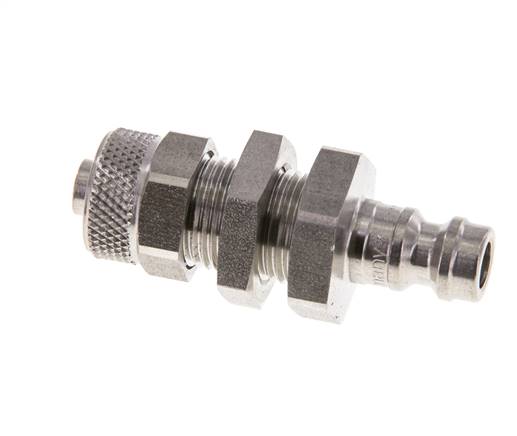 Acero inoxidable DN 5 Acoplamiento de aire Tapón Tuerca de unión 6x8 mm Mampara
