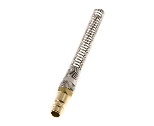 Tapón de acoplamiento de aire de latón DN 7,2 (Euro) Tuerca de unión de 8x10 mm Bend-Protect con válvula de retención