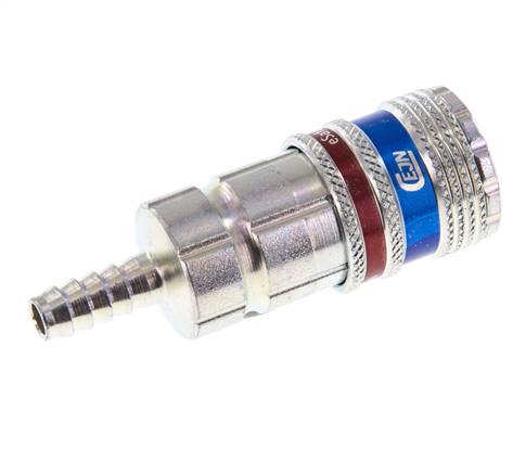 Acero/latón DN 7.6 (7.2 Euro) Enchufe de seguridad para aire comprimido Pilar para manguera de 6 mm