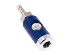 Enchufe de seguridad de acero templado DN 7,4 con botón pulsador Pilar para manguera de 8 mm