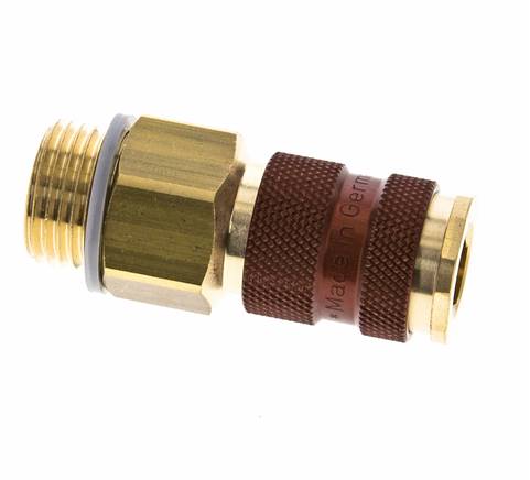 Acoplamiento de aire de latón DN 7.2 (Euro) con codificación marrón Enchufe G 1/2 pulgada Macho