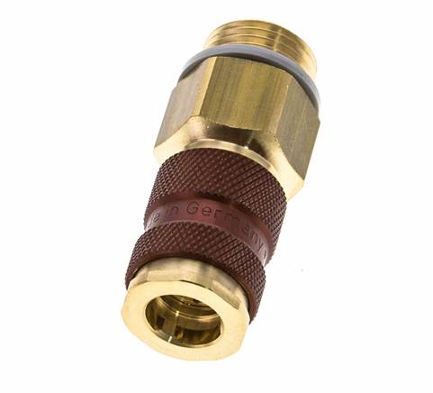 Acoplamiento de aire de latón DN 7.2 (Euro) con codificación marrón Enchufe G 1/2 pulgada Macho
