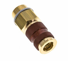 Acoplamiento de aire de latón DN 7.2 (Euro) con codificación marrón Enchufe G 1/2 pulgada Macho