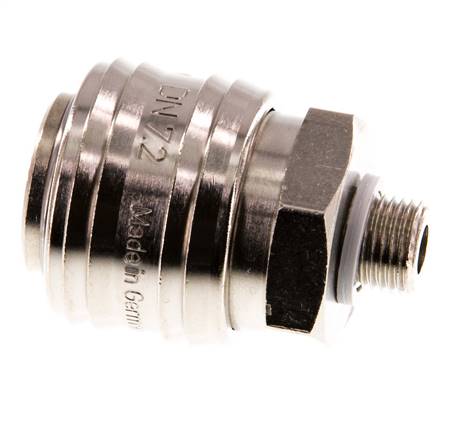 Latón niquelado DN 7.2 (Euro) Acoplamiento de aire Enchufe G 1/8 pulg Macho