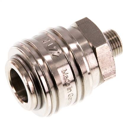 Latón niquelado DN 7.2 (Euro) Acoplamiento de aire Enchufe G 1/8 pulg Macho