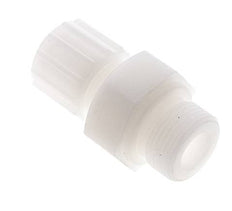 Racor de compresión recto 15x9mm y G3/4'' PVDF con rosca macho 10 bar PVC y PA