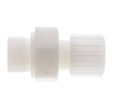 Racor de compresión recto 15x9mm y G3/4'' PVDF con rosca macho 10 bar PVC y PA