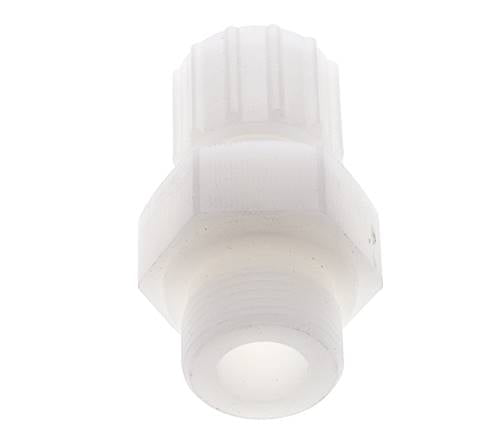 Racor de compresión recto 15x9mm y G3/4'' PVDF con rosca macho 10 bar PVC y PA
