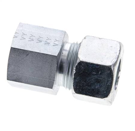 20S y M27x2 Racor de corte recto de acero galvanizado con rosca hembra 400 bar ISO 8434-1