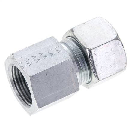 20S y M27x2 Racor de corte recto de acero galvanizado con rosca hembra 400 bar ISO 8434-1