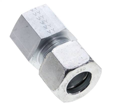 20S y M27x2 Racor de corte recto de acero galvanizado con rosca hembra 400 bar ISO 8434-1