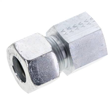 20S y M27x2 Racor de corte recto de acero galvanizado con rosca hembra 400 bar ISO 8434-1