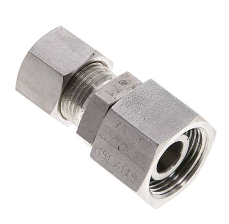 Accesorio de compresión recto de acero inoxidable de 12L y 15L con rótula de 315 bar Cono de sellado con junta tórica de FKM ISO 8434-1