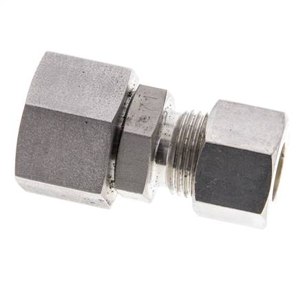 Accesorio de compresión recto de acero inoxidable de 12L y 15L con rótula de 315 bar Cono de sellado con junta tórica de FKM ISO 8434-1
