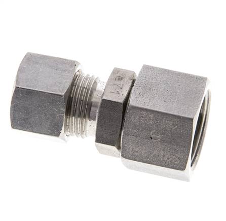 Accesorio de compresión recto de acero inoxidable de 12L y 15L con rótula de 315 bar Cono de sellado con junta tórica de FKM ISO 8434-1