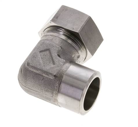 Accesorio de corte en codo de acero inoxidable de 35L y 40mm con extremo para soldar 160 bar ISO 8434-1