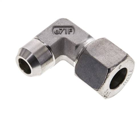 Accesorio de corte en codo de acero inoxidable de 14S y 19mm con extremo para soldar 630 bar ISO 8434-1