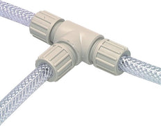 20x13mm PVDF Tee De Forma T Racor De Compresión 10 Bar PVC Y PA