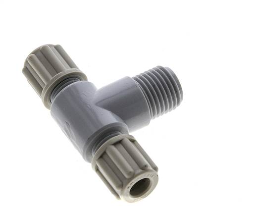 Accesorio de compresión en T de 6x4mm y G1/4'' PA con rosca macho 10 bar [2 piezas]