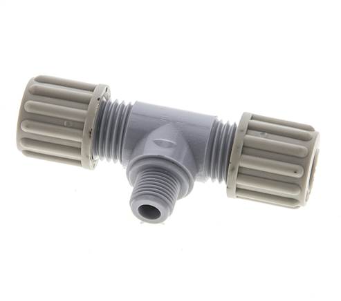 Accesorio de compresión en T de PA de 8x6mm y G1/8'' con rosca macho 10 bar [2 piezas]
