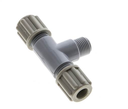 Accesorio de compresión en T de 6x4mm y G1/8'' PA con rosca macho 10 bar [2 piezas]