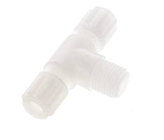 Racor de compresión en T de 6x4 mm y G1/4'' de PVDF con rosca macho 10 bar