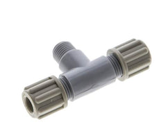 Accesorio de compresión en T de 6x4mm y G1/8'' PA con rosca macho 10 bar [2 piezas]