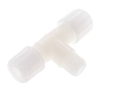 Accesorio de compresión en T de PVDF 8x6 mm y G1/4'' con rosca macho 10 bar