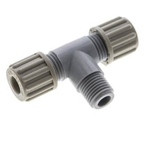 Accesorio de compresión en T de PA de 8x6mm y G1/4'' con rosca macho 10 bar [2 piezas]