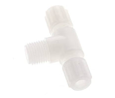 Racor de compresión en T de 6x4 mm y G1/4'' de PVDF con rosca macho 10 bar