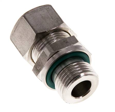 G 1/2'' Macho x 15L Racor de compresión recto de acero inoxidable con junta FKM 315 Bar DIN 2353