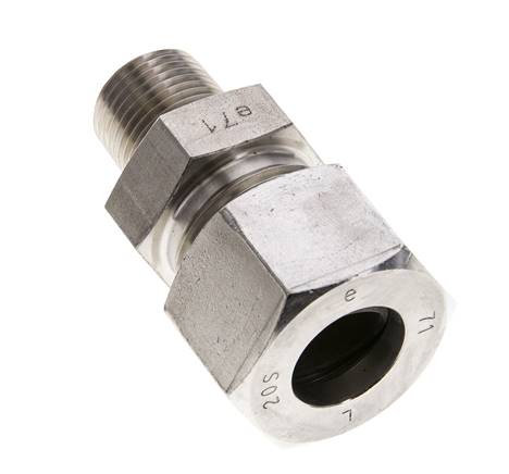 1/2'' NPT Macho x 20S Anillo de corte recto de acero inoxidable 400 Bar DIN 2353