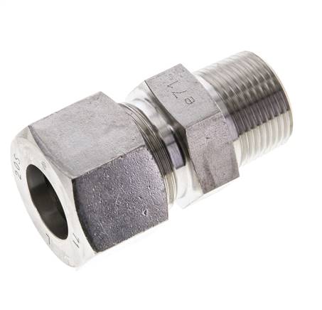 3/4'' NPT Macho x 20S Anillo de corte recto de acero inoxidable 400 Bar DIN 2353