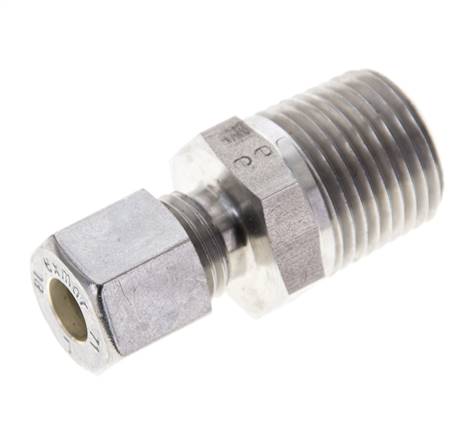 1/2'' NPT Macho x 8L Racor de compresión recto de acero inoxidable 315 Bar DIN 2353