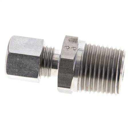1/2'' NPT Macho x 8L Racor de compresión recto de acero inoxidable 315 Bar DIN 2353