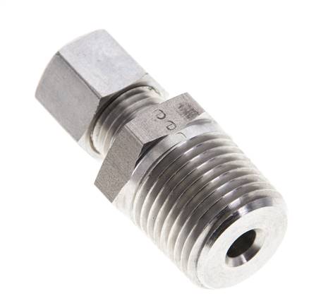 1/2'' NPT Macho x 8L Racor de compresión recto de acero inoxidable 315 Bar DIN 2353