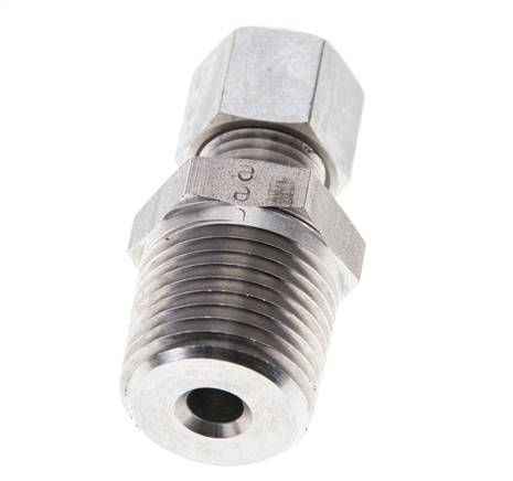 1/2'' NPT Macho x 8L Racor de compresión recto de acero inoxidable 315 Bar DIN 2353