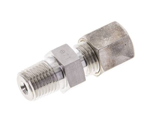 1/4'' NPT Macho x 6S Racor de compresión recto de acero inoxidable 630 Bar DIN 2353