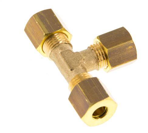accesorio de compresión en T de latón de 6 mm 150 bar DIN EN 1254-2