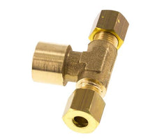 G 1/4'' x 6mm Racor de compresión en T de latón 150 Bar DIN EN 1254-2