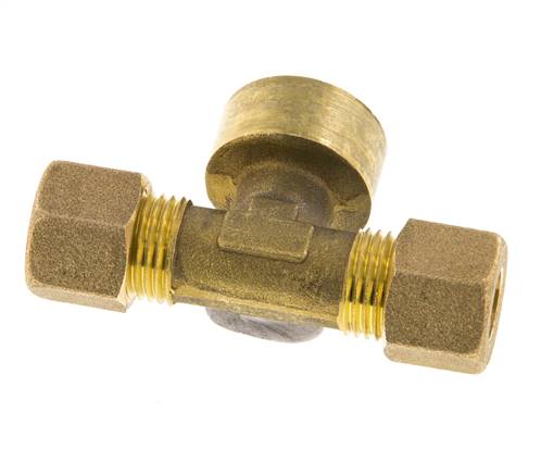 G 1/2'' x 10mm Accesorio de compresión en T de latón 95 Bar DIN EN 1254-2