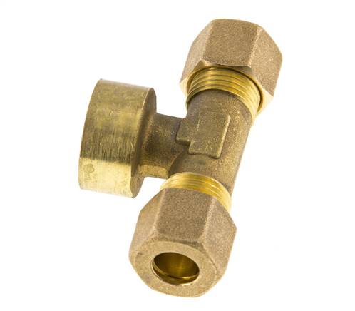 G 1/2'' x 10mm Accesorio de compresión en T de latón 95 Bar DIN EN 1254-2